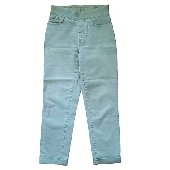 Soft Surroundings Green Slimming Waist The Ultimate Relaxed Straight Jeans PS 6P - Picture 4 of 16